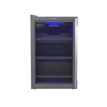 Cervejeira Venax Blue Light 100L Porta Invertida Grafite 127V Prateleiras Reguláveis 29155