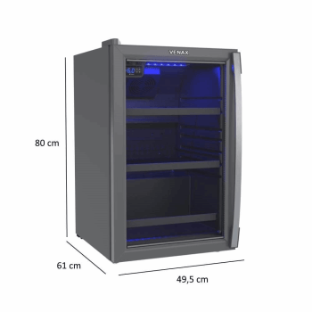 Cervejeira Venax Blue Light 100L Porta Invertida Grafite 127V Prateleiras Reguláveis 29155