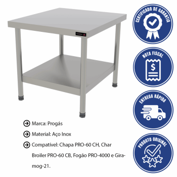 Cavalete Progás Profissional Pro-60 Inox Mesa Bancada Para Chapas P44801