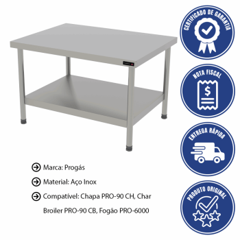 Cavalete Progás Profissional Pro-90 Inox Mesa Bancada Para Chapas P44802