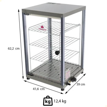 Vitrine Vertical Elétrica Progás PR-640 E Inox 220V 4 Divisões Não Acompanha Bandejas