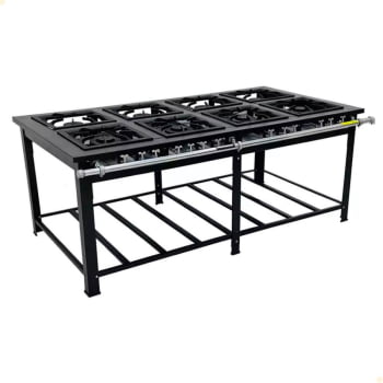 Fogão Industrial Maxi 8 Queimadores Duplo Venâncio Gás GLP Baixa Pressão 15330