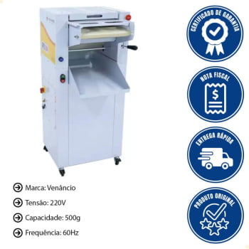 Modeladora de Pão Venâncio 35Cm Com Gabinete 500g 220V Monofásica 60Hz 15157