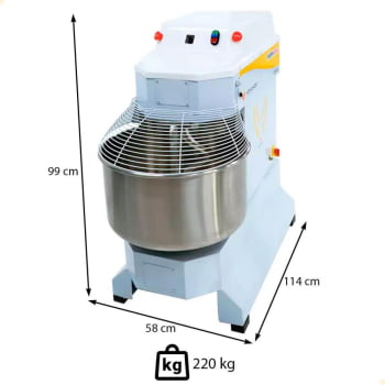Amassadeira Espiral Industrial Venâncio 40Kg 2 Velocidades 380V Trifásica 16850