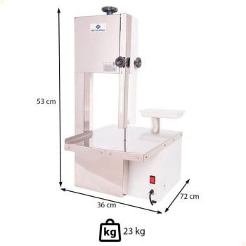 Serra Fita 1,46mts Delta Grill Semi Inox 1/3 CV Bivolt Monofásica Com Moedor 5 Bocas 1039