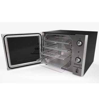 Forno Convector Venâncio Smart Basic 4 Esteiras com Corpo Preto e Painel Inox 127V FCSB4EPRIN