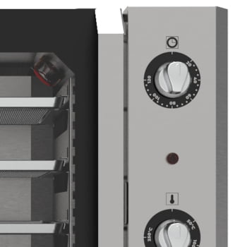 Forno Convector Venâncio Smart Basic 4 Esteiras com Corpo Preto e Painel Inox 127V FCSB4EPRIN