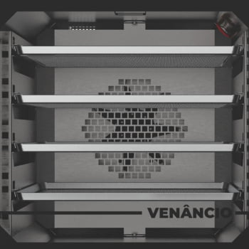 Forno Convector Venâncio Smart Basic 4 Esteiras com Corpo Preto e Painel Inox 127V FCSB4EPRIN