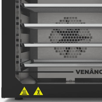 Forno Convector Venâncio Smart Basic 4 Esteiras com Corpo Preto e Painel Inox 127V FCSB4EPRIN