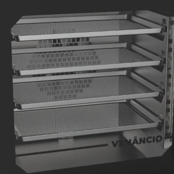 Forno Convector Venâncio Smart Basic 4 Esteiras com Corpo Preto e Painel Inox 127V FCSB4EPRIN