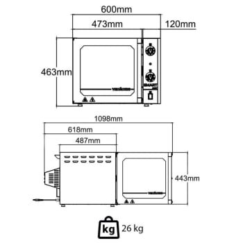 Forno Industrial Convector Venâncio Elétrico Smart Basic 4 Esteira Corpo e Painel Inox 127v FCSB4E