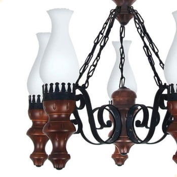 Lustre Muller Rustico 5 Lâmpadas Envelhecido 805E
