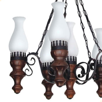 Lustre Muller Rustico 6 Lâmpadas Envelhecido 806E