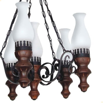 Lustre Muller Rustico 6 Lâmpadas Envelhecido 806E