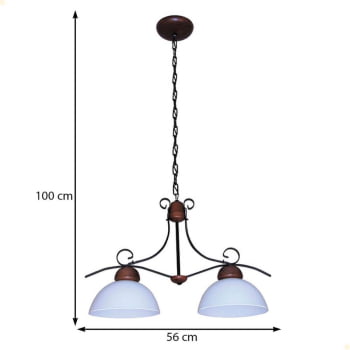 Lustre Muller Requint 2 Lâmpadas Envelhecido 8904E
