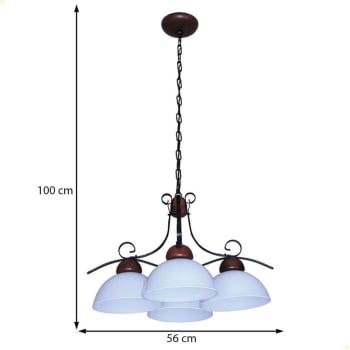 Lustre Muller Requint 4 Lâmpadas Envelhecido 8906E
