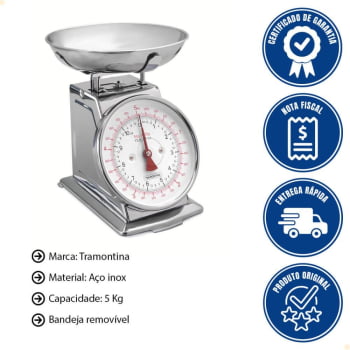 Balança Analógica para Cozinha Inox Adatto Tramontina 61101040