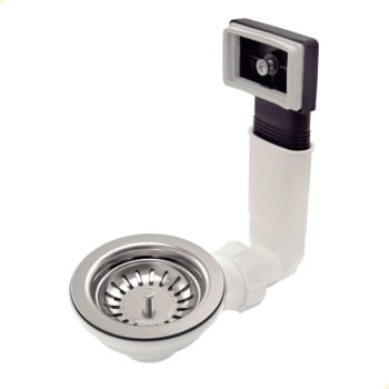 Cuba de Embutir Tramontina Lavínia 48 BL Prime Em Aço Inox Alto Brilho 48x34 cm Com Válvula e Sifão