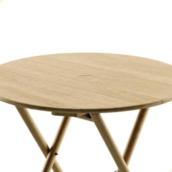 Mesa Dobrável Redonda Tramontina Bossa 80x75 cm em Madeira Tauari Natural 13695080
