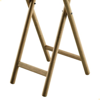 Mesa Dobrável Redonda Alta Tramontina Bossa 60x96 cm em Madeira Tauari Natural 13696080