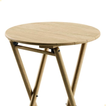Mesa Dobrável Redonda Alta Tramontina Bossa 60x96 cm em Madeira Tauari Natural 13696080
