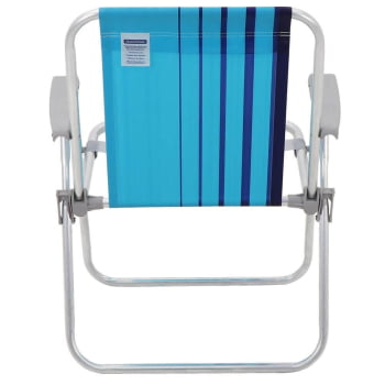 Kit 08 Cadeiras de Praia Tramontina Samoa Alta Alumínio c/ Assento Azul Cristal e Marinho 92900002