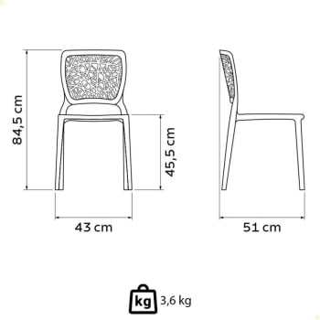 Conjunto 6 Cadeiras Tramontina Joana em Polipropileno e Fibra de Vidro Marrom 92058109