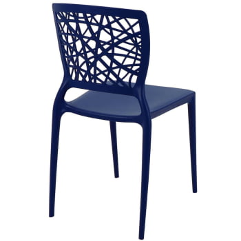 Conjunto 8 cadeiras Tramontina Joana em Polipropileno e Fibra de Vidro Azul Yale 92058170