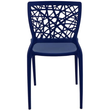 Conjunto 8 cadeiras Tramontina Joana em Polipropileno e Fibra de Vidro Azul Yale 92058170