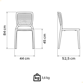 Kit 8 Cadeiras Tramontina Safira em Polipropileno e Fibra de Vidro Grafite 92048007