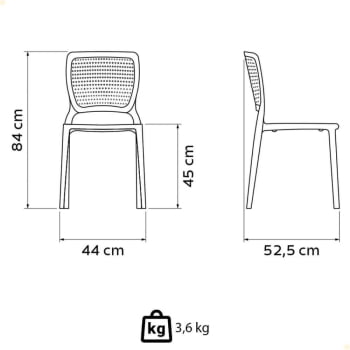 Kit 6 Cadeiras Tramontina Safira em Polipropileno e Fibra de Vidro Azul Yale 92048170