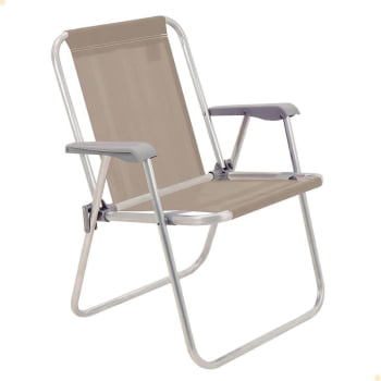 Kit 8 Cadeiras de Praia Tramontina Samoa Alta em Alumínio Camurça 92900/005