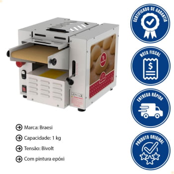 Modeladora De Pães Braesi MBMJ-22/1 Style G3 Bivolt Monofásica 1 Kg B18821