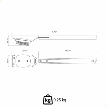 Escova para Grelhas Tramontina Churrasco com Lâmina em Aço Inox e Cabo de Madeira 41.6 cm 26445100