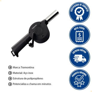 Soprador Manual para Carvão Tramontina em Polipropileno e Aço Inox 26479100