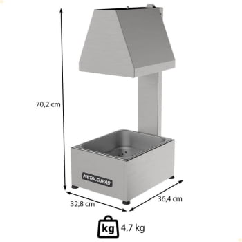 Conservador De Fritura Elétrico Metalcubas 1 cuba Em Inox 220V MCF01CP