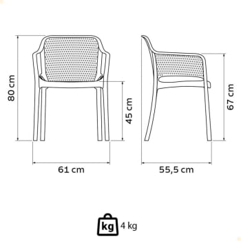 Cadeira Tramontina Gabriela em Polipropileno e Fibra de Vidro Preto 92151009
