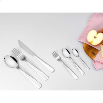 Faqueiro Tramontina Pacific Inox C/ Acabamento Alto Brilho E Detalhes no Cabo 48 Pçs 66962144