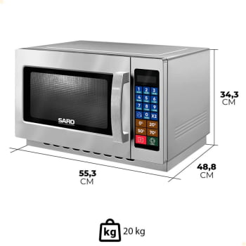 Micro-ondas Industrial Saro Em Aço Inox 34L Digital 220V 1000W MC22