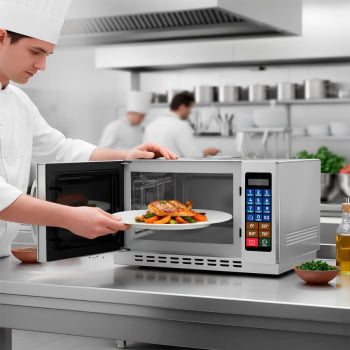 Micro-ondas Industrial Saro Em Aço Inox 34L Digital 220V 1000W MC22