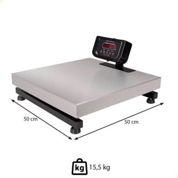 Balança Digital de Plataforma Standard Balmak K-300lCB Inox 300Kg Com Coluna PA2681