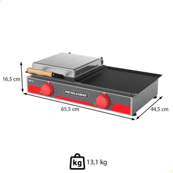 Grill Elétrico 70cm Metalcubas Em Aço Inox MGE-70 127V