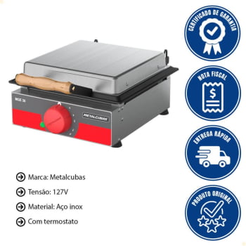 Grill Elétrico 30cm Metlacubas Em Aço Inox 127V MGE-30