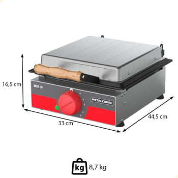 Grill Elétrico 30cm Metlacubas Em Aço Inox 127V MGE-30