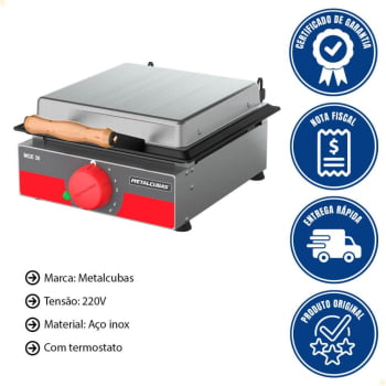 Grill Elétrico 30cm Metlacubas Em Aço Inox 220V MGE-30