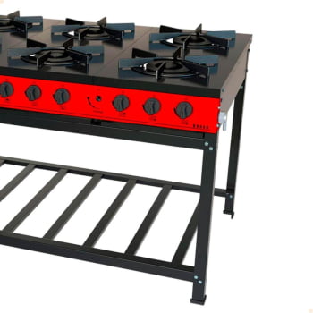 Fogão Industrial Venâncio a Gás GLP Bravo 6 Bocas Vermelho BR6BVM