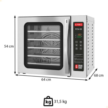 Forno Convector Granchef Gpaniz FCVF 35 Flan Digital Com Vapor Em Inox 220V