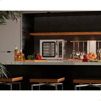Forno Convector Granchef Gpaniz FCVF 35 Flan Digital Com Vapor Em Inox 220V
