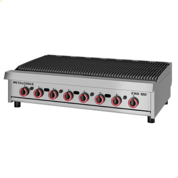 Char Broiler Chapa A Gás Metalcubas CHB 120 120x50cm 8 Queimadores Acendimento Automático