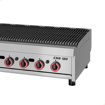 Char Broiler Chapa A Gás Metalcubas CHB 120 120x50cm 8 Queimadores Acendimento Automático
